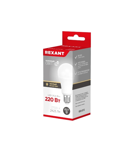 Лампа светодиодная Rexant 604-015 груша A60 25,5 Вт E27 2423 лм 2700 K теплый свет