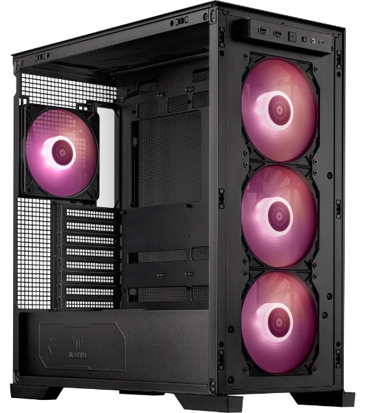 Компьютерный корпус ASUS TUF GAMING GT302 TG ARGb черный (90DC00I0-B19000) GT302/ARGb FANS/BLK