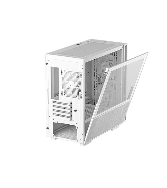 Компьютерный корпус Deepcool CH360 WH без БП, боковое окно (закаленное стекло), 2x140мм ARGb LED вентилятор спереди и 1x120мм ARGb LED вентилятор сзади, белый, mATX