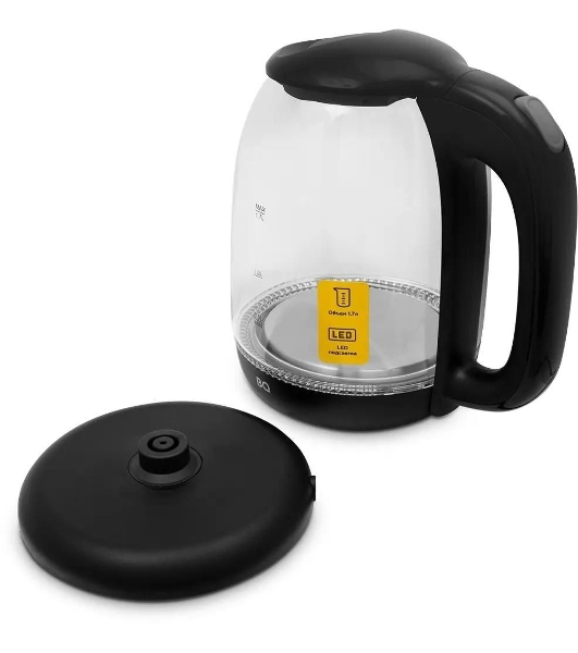 Чайник электрический BQ KT1830G, 2200Вт, 1.7л, черный