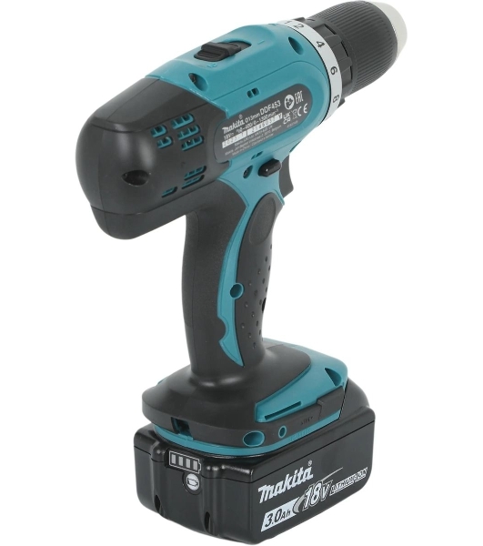 Дрель-шуруповерт Makita DDF453RFE, 18 В, 3 Ач, 42 Нм, щеточный