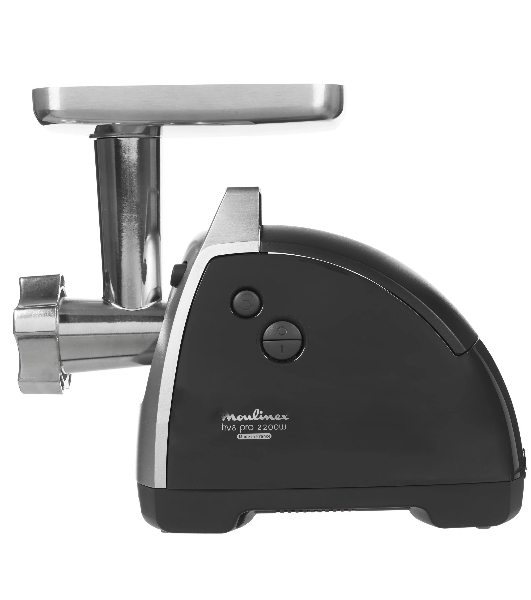 Мясорубка электрическая Moulinex ME688832 черный, 2200 Вт, 4.5 кг/мин, реверс, насадки - 6