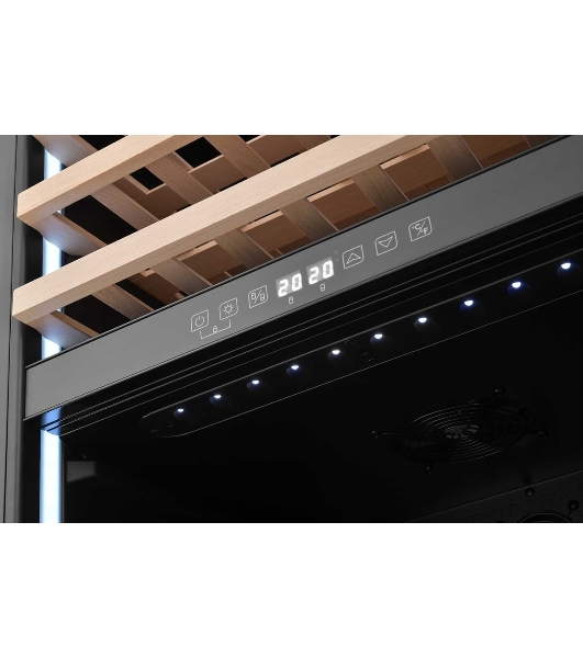 Винный шкаф встраиваемый ZÜGEL ZCWI570DB черный, 145 л, 2 отсека, 57 бут.