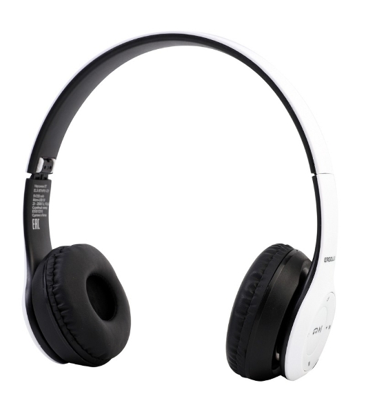 Беспроводные/проводные наушники Ergolux ELX-BTHP01-C01 белый, накладные, Bluetooth + проводной, до 8 ч