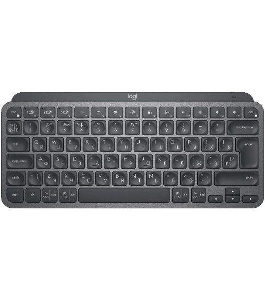 Клавиатура беспроводная Logitech MX Keys Mini (920-010501), USB, Bluetooth/Радиоканал, темно-серый/черный
