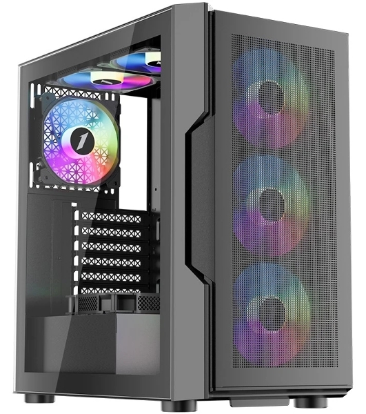 Компьютерный корпус 1STPLAYER TRILOBITE T7-P черный ATX 4x120мм LED fans T7-P-BK-4F1