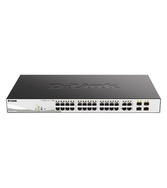 Коммутатор D-Link DGS-1210-28P/F5A, 24×1 Гбит/с + 4×1 Гбит/с Combo, настраиваемый