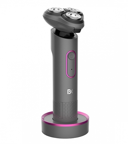 Электробритва BQ SV1008 Gray-Pink. Мощность 5 Вт/Время зарядки 90 минут/Время беспроводной работы 90 минут/Влагозащита IPX6/Электропитание 110-240 В, 50-60 Гц/Ротационная головка бритвы/Мощный мотор/Индикатор заряда батареи/Портативная база для подзарядки/3 насадки в комплекте'