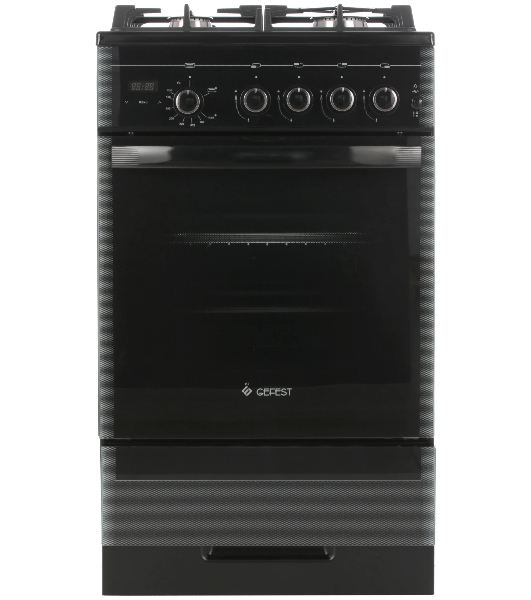 Плита газовая Gefest ПГ 5500-03 0044 черный, конфорок 4 шт, духовка 52 л, 50 см x 85 см x 58.5 см