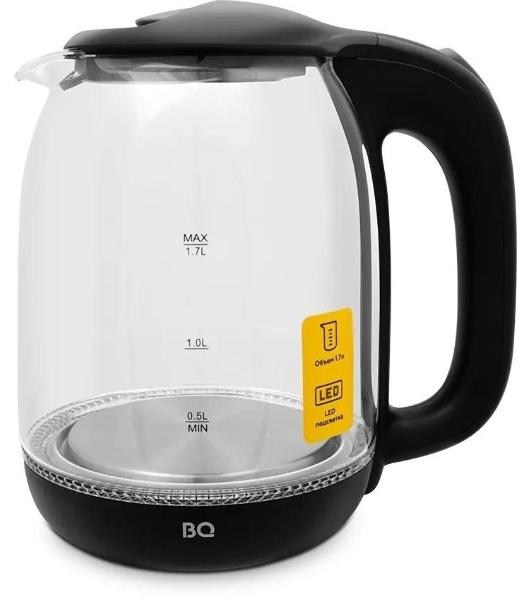 Чайник электрический BQ KT1830G, 2200Вт, 1.7л, черный