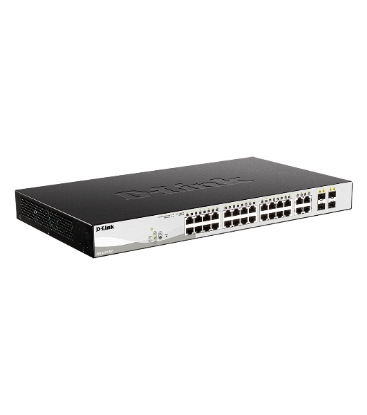 Коммутатор D-Link DGS-1210-28P/F5A, 24×1 Гбит/с + 4×1 Гбит/с Combo, настраиваемый