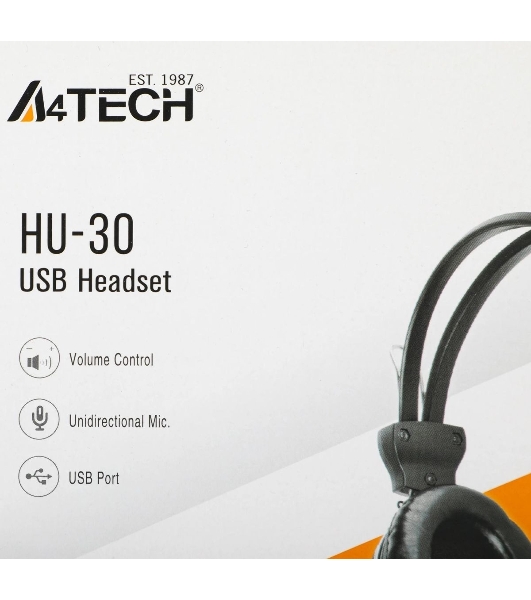 Гарнитура A4Tech HU-30 чёрный, проводная