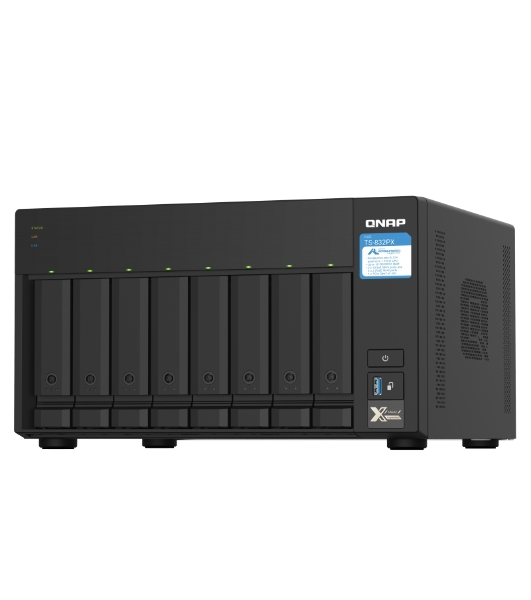 Сетевое хранилище без дисков SMB QNAP TS-832PX-4G 8-Bay NAS, AL324 64-bit quad-core 1.7GHz, 4Gb DDR4 SO-DIMM RAM (up to 1x16 Gb), 8 x 3.5'/2.5' drive slots, 2 x 10GbE SFP+ LAN, 2 x 2.5 GbE LAN, 3 x USB 3.2, PCIe slotGen.2 x 2, 3xUSB 3.2