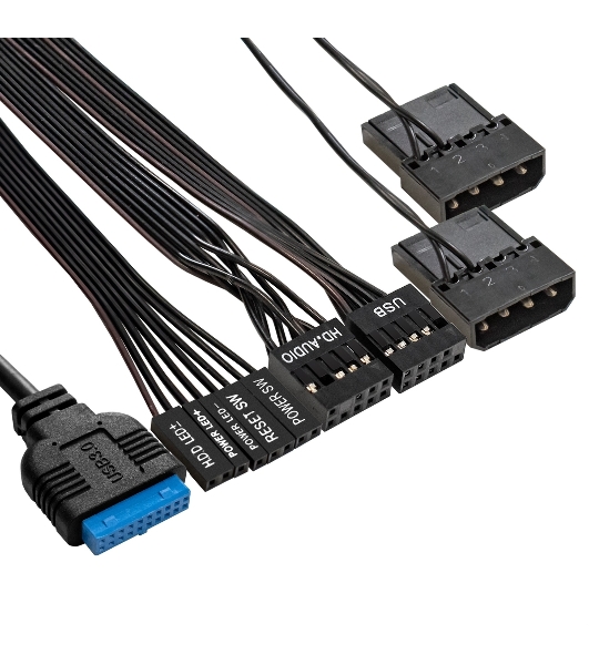 Компьютерный корпус Minitower ExeGate mEVO-7803-XP450 (mATX, БП XP450 с вент. 12см, 2*USB+1*USB 3.0, HD аудио, черный, 2 вент. 12см с RGb подсветкой)
