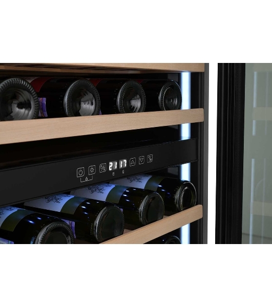 Винный шкаф встраиваемый ZÜGEL ZCWI570DB черный, 145 л, 2 отсека, 57 бут.
