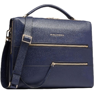 Деловая сумка женская Piquadro Patricia CA4098W140/BLU с отделением для ноутбука 14' синяя натур.кожа