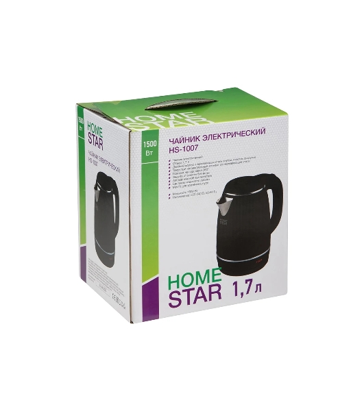 Чайник электрический Homestar HS-1007 черный (107008)