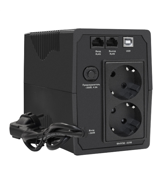 Источник бесперебойного питания ExeGate EP285474RUS Power Back BNB-850.LED.AVR.EURO.RJ.USB 850VA/480W, LED, AVR,2 евророзетки, RJ45/11, USB, черный