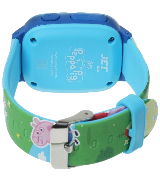 Детские умные часы Jet Kid Peppa Pig, 1.2' TFT (TN), Wi-Fi, Bluetooth 4.0, IP64, голубой
