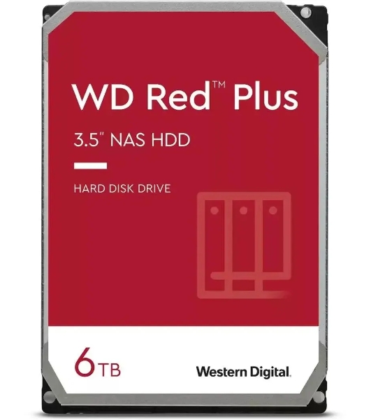Жесткий диск HDD Western 6TB 5400RPM SATA-III 3.5' Digital Red Plus 128MB NAS Edition