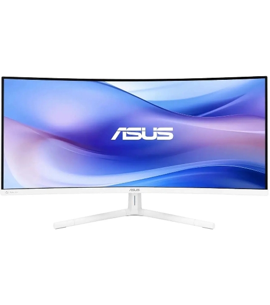 Монитор 34' ASUS VU34WCIP-W VA 3440x1440, 100 Гц, 1 мс, 21:9, 300 кд/м², HDMI 2.0, DP 1.4, USB-C (65 Вт), 3.5 Jack, USB Hub (4x USB 3.0), HDR10, изогнутый экран (1500R), динамики (2x2 Вт), белый