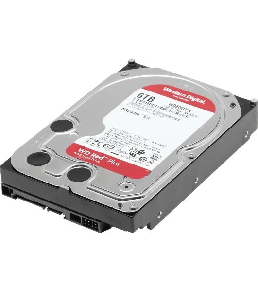 Жесткий диск HDD Western 6TB 5400RPM SATA-III 3.5' Digital Red Plus 128MB NAS Edition