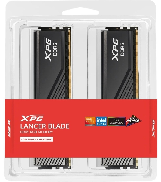 Оперативная память XPG Lancer Blade, DDR5, 32GB (2x16GB), 6000MHz, CL34, DIMM, с радиаторами, RGB, черный