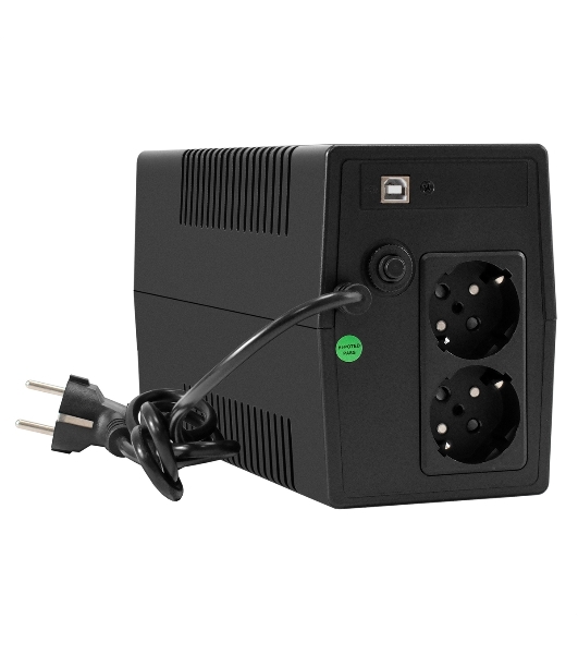 Источник бесперебойного питания ExeGate Smart LB-1000.LCD.AVR.2SH.USB (1000VA/650W, LCD, AVR, 2*Schuko, USB, батарея 12V 9Ah, черный)