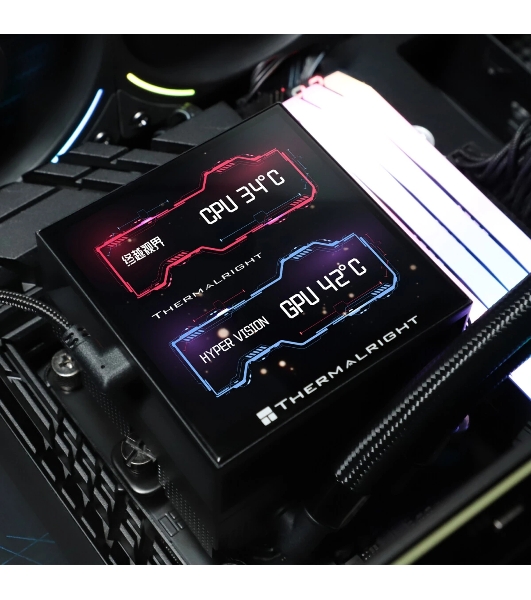 Система жидкостного охлаждения Thermalright Hyper Vision 360 ARGB Soc-AM5/AM4/1151/1200/2066/2011/1700 черный 4-pin 29.6dB Al LCD Ret (H-VISION-360-BL-ARGB)
