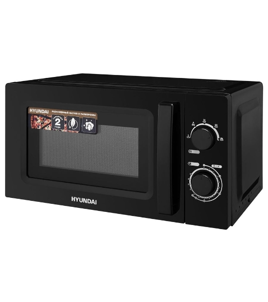 Микроволновая печь Hyundai HYM-M2008 черный, 20 л, 700 Вт, переключатели - поворотный механизм