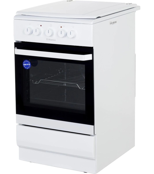 Плита электрическая Hansa FCEW53000 белый, конфорок 4 шт, духовка 68 л, 50 см x 85 см x 60 см