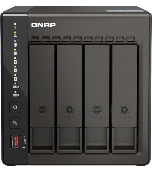 Сетевое хранилище SMB QNAP TS-453E-8G NAS, 4-tray w/o HDD. 2xHDMI-port. 4-core Celeron J6412 2-2.6 GHz, 8Gb DDR, 2x2.5Gb LAN, 2 x M.2 2280 PCIe Gen 3 x2, 2x USB 3.2 Gen 2 (10Gbps) Port, 2x USB 2.0 port
