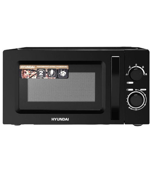 Микроволновая печь Hyundai HYM-M2008 черный, 20 л, 700 Вт, переключатели - поворотный механизм