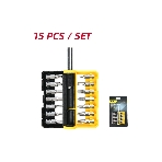 Набор бит 14 шт c держателем Deli DL251201 (SL4,SL5,SL6,PH0,PH1,PH2,PH3,T15,T20,T25,H5,H6,PZ1,PZ2), сталь S2, пласт.держатель, фото6