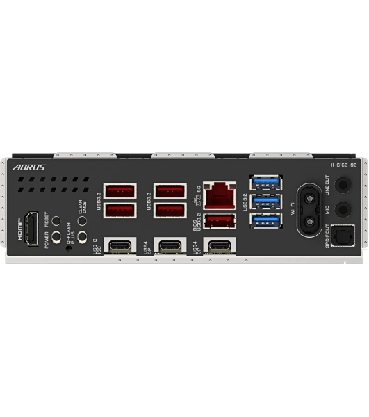 Материнская плата Gigabyte X870E AORUS ELITE X3D, AM5, AMD X870E, 4xDDR5, 4xSATA, 4xM.2, 1xPCIe 5.0 x16, 1xPCIe 4.0 x16, 1xPCIe 3.0 x16, 1xHDMI, 1x5Gb LAN, Wi-Fi 7, Bluetooth 5.4, 2xUSB-C 40Gbps (USB4), 1xUSB-C 10Gbps, 5xUSB-A 10Gbps, 3xUSB-A 5Gbps, 3x3.5 мм + S/PDIF оптический, 7.1, ATX