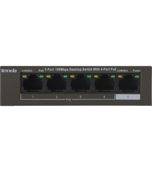 Коммутатор Tenda TEF1105P-4-38W 5PORT 10/100M