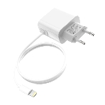 Сетевое зарядное устройство Maxvi CHL-242L 2хUSB 2.4A + литой кабель Lightning 1.2м, белый, фото5