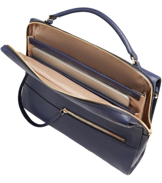 Деловая сумка женская Piquadro Patricia CA4098W140/BLU с отделением для ноутбука 14' синяя натур.кожа