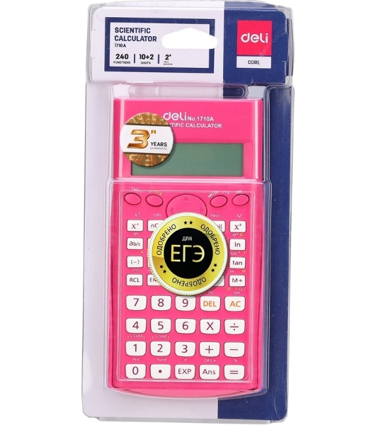 Калькулятор научный Deli E1710A/RED красный 10+2-разр.
