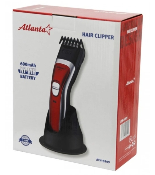 Машинка для стрижки Atlanta ATH-6909 (красный) аккумуляторная