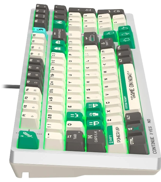 Клавиатура проводная A4Tech Bloody S98 Pixels Green USB белый/бежевый