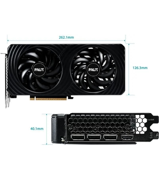 Видеокарта Palit RTX 5060 DUAL NV RTX 5060 8Gb 128bit GDDR7 2280/28000/HDMIx1/DPx3/HDCP Ret NE75060019P1-Gb2063D PCI-E 5.0