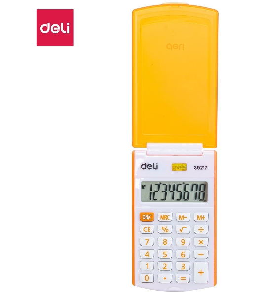 Калькулятор карманный Deli E39217/OR оранжевый 8-разр.