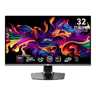 Монитор 31.5' MSI MPG 321URX QD-OLED 3840x2160, 240 Гц, 0.03 мс, 16:9, 250 кд/м², 2xHDMI 2.1, DP 1.4, USB-C (90 Вт), 3.5 Jack, USB Hub (2x USB 2.0), HDR10, черный
