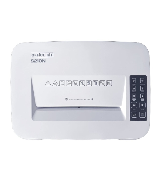 Шредер Office Kit S210N 3,9x38 белый (секр.P-4) фрагменты 16лист. 35лтр. скрепки скобы пл.карты CD