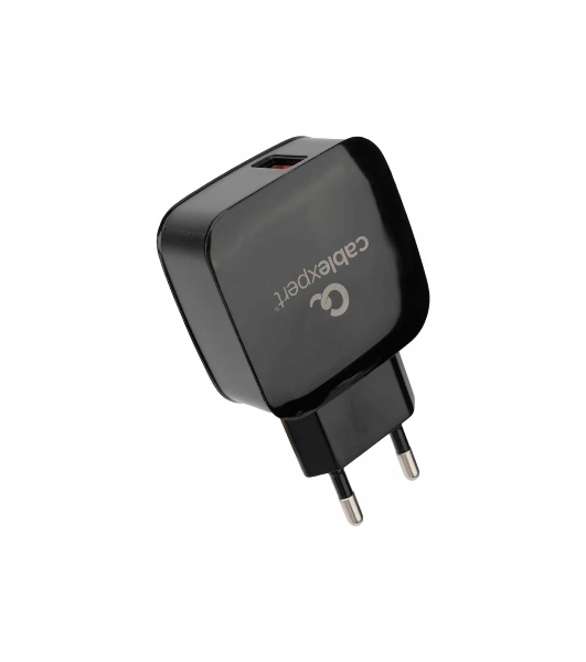 Сетевое зарядное устройство Cablexpert MP3A-PC-41, 18Вт, 3А, быстрая зарядка QC3.0, 1 порт USB, черный, пакет