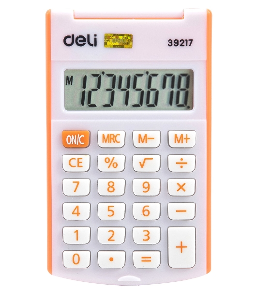 Калькулятор карманный Deli E39217/OR оранжевый 8-разр.