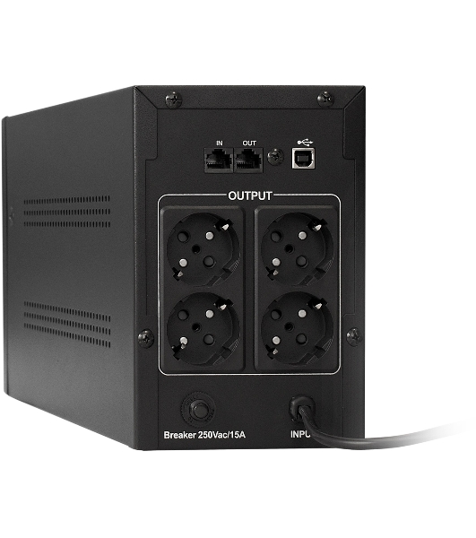 Источник бесперебойного питания ExeGate EP212518RUS Power Back UNB-1000 1000VA, черный, 4 евророзетки