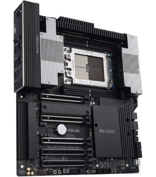 Материнская плата ASUS Pro WS TRX50-SAGE WIFI, sTR5, AMD TRX50, 4xDDR5, 4xSATA, 3xM.2, 1xSlimSAS, 1xPCI-E 5.0 x8, 1xPCI-E 4.0 x16, 1xPCI-E 4.0 x4, 2x 10Gb LAN, 2xUSB-A 2.0, 6xUSB-A 3.2 Gen 2, 1xUSB-C 3.2 Gen 2x2, 2x3.5 мм, 5.1, E-ATX