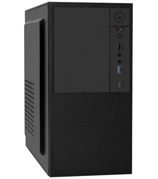 Компьютерный корпус Minitower ExeGate BAA-308UC-UNS350 (mATX, БП UNS350 с вент. 12см, 1хUSB/1хUSB 3.0/1хTypeC, HD Audio, черный)